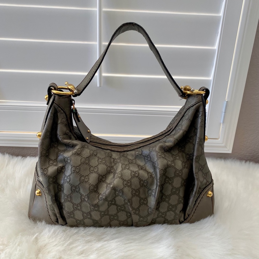 Gucci Guccissima Medium Jockey Hobo